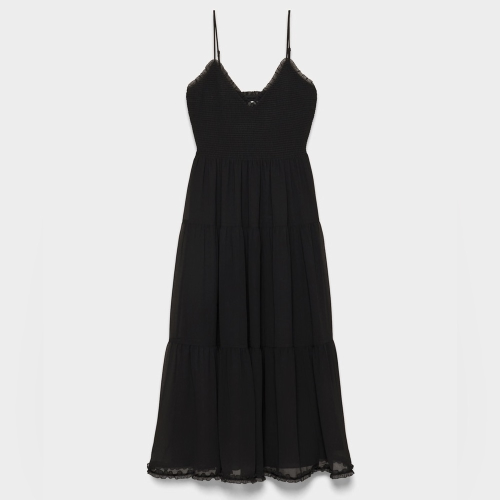 Aritzia Wilfred Tuberose Midi Dress Black- Size S - Picture 5 of 14